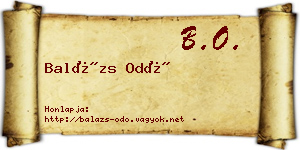 Balázs Odó névjegykártya
